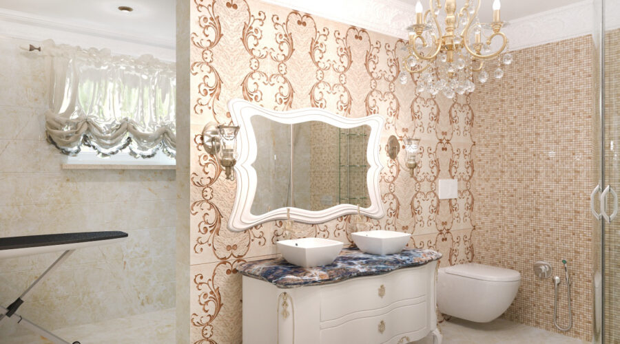 мозаика в душевой, дизайн ванной, дизайн постирочной, дизайн интерьера душевой, интерьер классической душевой, постирочная