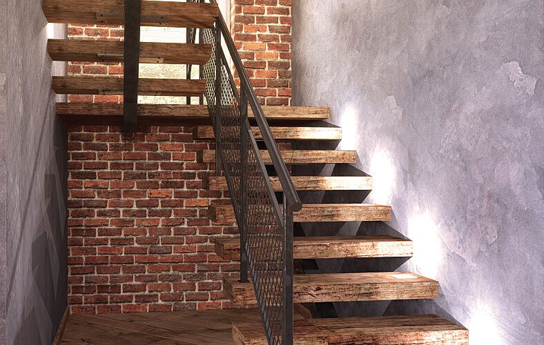 лестница в стиле лофт, дизайн лестницы, современная лестница, лестница в современном стиле, дизайн интерьера